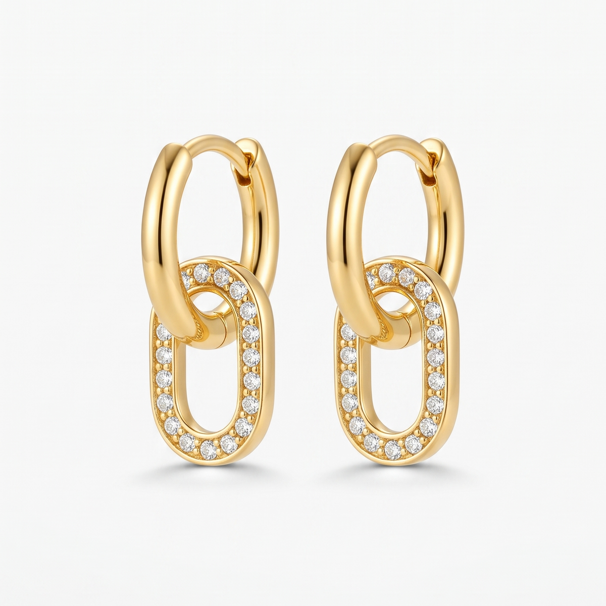 EUDORA PAVÉ LINK HUGGIE HOOP