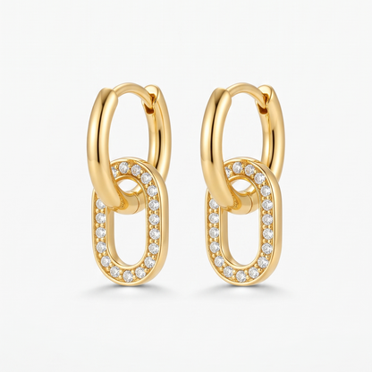 EUDORA PAVÉ LINK HUGGIE HOOP