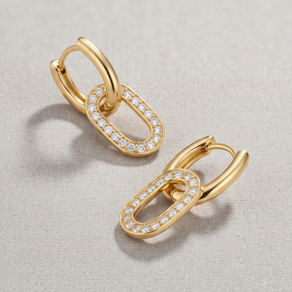 EUDORA PAVÉ LINK HUGGIE HOOP